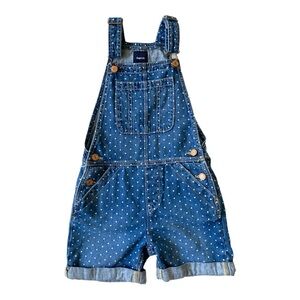 GAP Kids Overalls Shorts Denim Chambray Jumper Romper Shortalls Bibs Blue White